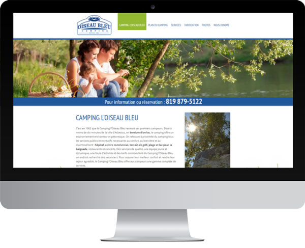 Camping Oiseau Bleu – Conception site Internet